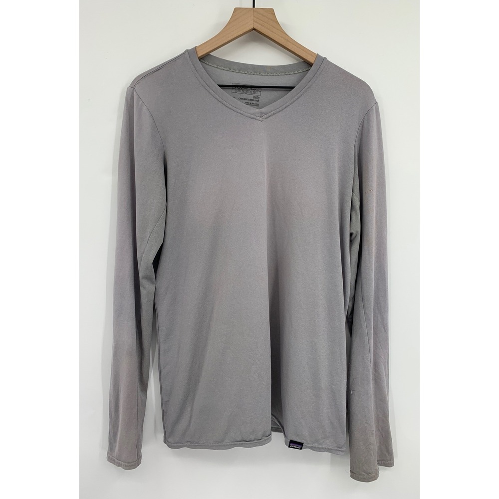Patagonia Shirt Womens Medium Gray Capilene Daily Baselayer Long Sleeve 45265